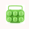 Portable Handle 6 Eggs Plastic Container Egg Storage Box Case(Green)
