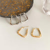 S925 Silver Needle Earbuckle Womens Frosty Style Simple Temperament Stud Earrings Large Golden