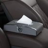 Car Clock Tissue Box Multi-Function Vehicle Instrument Table Paper Towel Box, Style: With Clock (Gray)