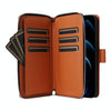 For iPhone 12 Pro Max Nine-card Slots Zipper Wallet Bag Leather Phone Case(Brown)