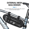 WEST BIKING Bicycle Triangle Reflective Bag Large Capacity Cycling Bag Horizontal Beam Bag Anti-Splashing Road Car Bag, Size: 1.3L(Black)