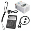 HRD-103 FM + AM Two Band Portable Radio with Lanyard & Headset(Black)