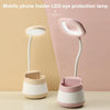 USB Charging LED Desk Light Eye Protection Lamp with Pen Holder and Phone Holder(CS276-4 Black)