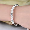 2 PCS Ladies Round Transfer Beads Vera Bracelet(Silver)