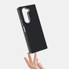 For Samsung Galaxy Z Fold5 5G ABEEL C Carbon Fiber Series 6D Micro Relief MagSafe Phone Case(Black)