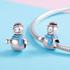 S925 Sterling Silver Pendant Mr Snowman Beads DIY Bracelet Necklace Accessories