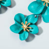 1 Pair Ladies Fashion Geometric Flower Earrings(Golden)