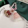 Hand-woven Christmas Keychain Cute Mobile Phone Handbag Pendant, Style: Pink Hat