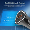 PD + QC3.0 Car 2 in 1 Triangle Fast Charger Car Cigarette Lighter(White)