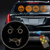 Car LED Funny Emoji Light Rear Windows Multifunctional Warning Smiley Light(Black)