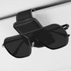 Car Eyeglasses Clip Car Leather Magnetic Closure Sunglasses Storage Bag(Grey)