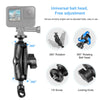 PULUZ Motorcycle Holder Mirror Base Hole Fixed Mount for GoPro and Other Action Cameras(Black)