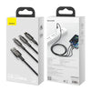 Baseus CAMLTWJ-01 1.5m 3.5A USB to 8 Pin + USB-C / Type-C + Micro USB 3 in 1 Fast Charging Data Cable(Black)