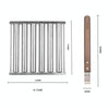 Hot Dog Sausage Grill Stainless Steel Wooden Handle BBQ Rack Kitchen Tools(Boxed)