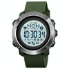 SKMEI 1511 Simple Bluetooth Men Smart Waterproof Compass Adult Smart Watch(Steel Shell Army Green)