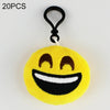 20 PCS Creative Plush Doll Mobile Pendants Gift Cartoon Cute Facial Expression Decorations Keychains with Hook