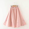 Girls Chinese Style Embroidery Top + Skirt Set Tunic Clothing, Size:110cm(Green Top + Pink Skirt)