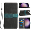For Samsung Galaxy A05 Grid Stitching Leather Phone Case with Lanyard(Black)