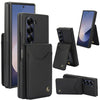 For Samsung Galaxy Z Fold6 AwQuer RFID Vertical Flip Card Bag Holder Leather Phone Case(Black)