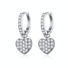 Heart-shaped Earrings Zircon Earrings Sterling Silver S925 Stud Earrings
