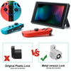 For Switch JoyCon Handle Metal Lock Replacement Parts, Spec:Grey Lock+Spring+Screwdriver