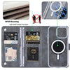For iPhone 15 Pro Max ViLi GVS-C Series MagSafe Magnetic RFID Leather Flip Phone Case(Grey)