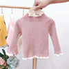 Autumn and Winter Girls Sweater Baby Warm Pullover Bottoming Shirt, Size: 80cm(Pink)
