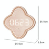 G236 LED Digital Display Flower Shape Living Room Wall Clock(Cotton Linen)