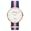 2 PCS Simple Ultra-thin Large Dial Two-pin Color Matching Nylon Canvas Belt Quartz Watch(Silver2)