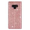 For Samsung Galaxy Note 9 Ultrathin Glitter Magnetic Horizontal Flip Leather Case with Holder & Card Slots(Rose Gold)