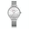 Curren 9024 Casual Steel Strap Waterproof Women Quartz Watch, Color: White Shell White Surface