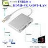 WS-03 4 in 1 USB 3.0 to VGA + HDMI + DVI + RJ45 Network Card Ethernet Converter