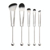 5-in-1  Metal Handle DIY Beaded Makeup Brush Set Blush Loose Powder Slanted Eye Shadow Brush, Color: Silver