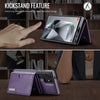 For Samsung Galaxy S24 Ultra 5G DG.MING M6 Series RFID Tri-fold Card Bag Removable Leather Phone Case(Purple)