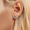S925 Sterling Silver Platinum Plated Gradient Butterfly Earrings(BSE987)