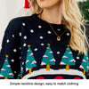 Autumn And Winter Women Pullover Sweater Christmas Tree Knit Sweater, Size: M(Dark Blue)