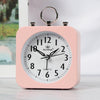 Lazy Silent Small Alarm Clock Office Home Desktop Clock(Pink)