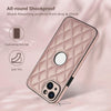 For iPhone 13 Rhombic Leather Back Cover Phone Case(Rose Gold)