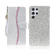 For Samsung Galaxy S25 Ultra 5G Glitter Powder Filp Leather Phone Case(Silver)