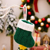 Mini Knitted Christmas Gift Socks Holiday Decorations(Green)