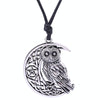 Owl Great Wisdom Ancient Silver Ancient Gold Couple Necklace(Antique Silver Plated)