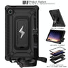 For Samsung Galaxy Tab A9 Armor Bolt Shape Holder Silicone Hybrid PC Tablet Case(Black)