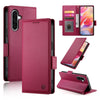 For Samsung Galaxy A36 Side Buckle Magnetic Frosted Leather Phone Case(Wine Red)
