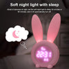 Cute Rabbit Silicone Induction Small Alarm Clock(Blue)