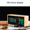 1502 Temperature And Humidity Electronic Clock Solid Wood LED Digital Control Alarm Clock, Colour: Red
