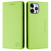 For iPhone 12 Pro Max RC01 Dual-Folded Magnetic Suction RFID Leather Phone Case(Grass Green)