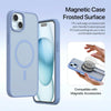 For iPhone 15 DUX DUCIS Lawa Series 2 in 1 Wallet Zipper Detachable MagSafe Phone Case with Lanyard(Light Blue)