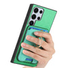 For Samsung Galaxy S24 Ultra 5G Retro Cross Leather Ring Vertical Insert Card Bag MagSafe Phone Case(Green)