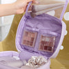 Women Quilted Makeup Bag Puffer Large Capacity Cosmetic Storage Bag Portable Travel Toiletry Pouch(Purple)