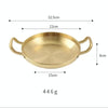 Thickened Stainless Steel Double Ears Pan Seafood Rice Pan Fried Chicken Tray, Size: 22cm Golden